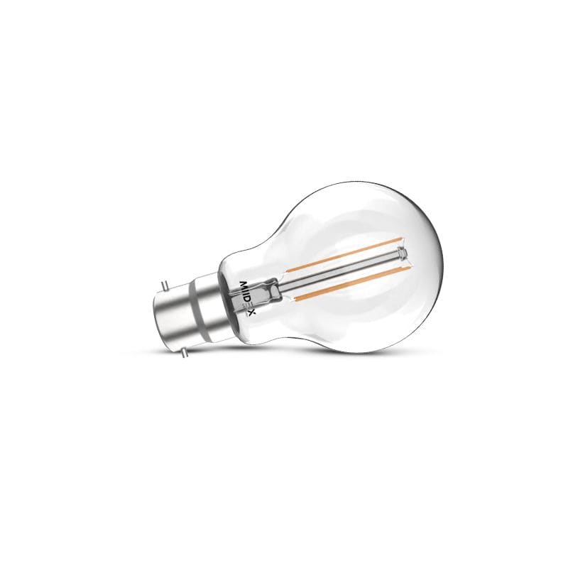 Miidex Lighting - LED FIL COB BULB B22 8W 2700K CLR