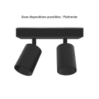 Miidex Lighting - JASMIN APPLIQUE INT POUR 2XGU10 IP20 NOIR