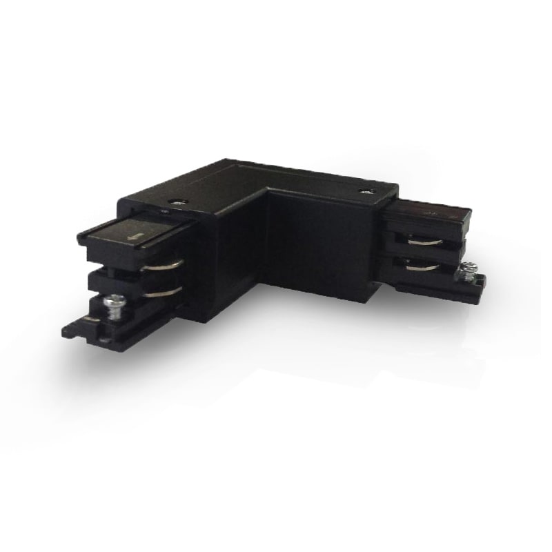 Miidex Lighting - RAIL 3A CONNECT TRIPHASE COUDE L NOIR CIRCUIT EXTERIEUR 230V