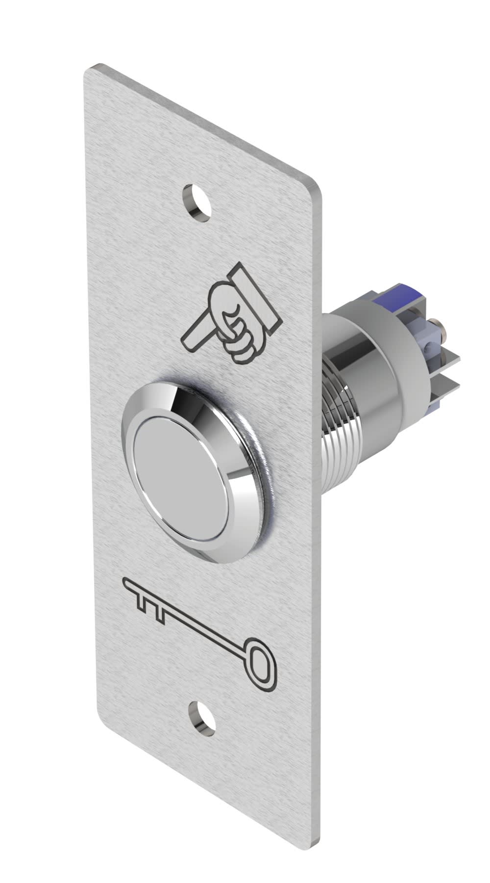 Sewosy - Bouton poussoir INOX 19 mm NO+NC bornier à vis