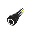 Sewosy - Bouton pousoir noir 19 mm vert / blanc NO+NC