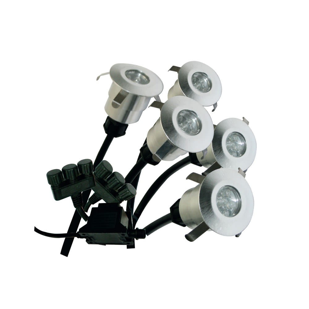 SLID Concept - Kit de 5 mini Spots LED Aluminium a encastrer avec alimentation
