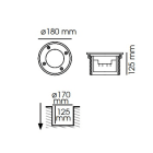 SLID Concept - Encastré de sol LED 15w cob colerette inox 316L cablé 1M HO7RNF