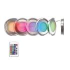 SLID Concept - Kit de 6 spots LED 0,7W extra plat inox 316L IP54 RGB avec driver
