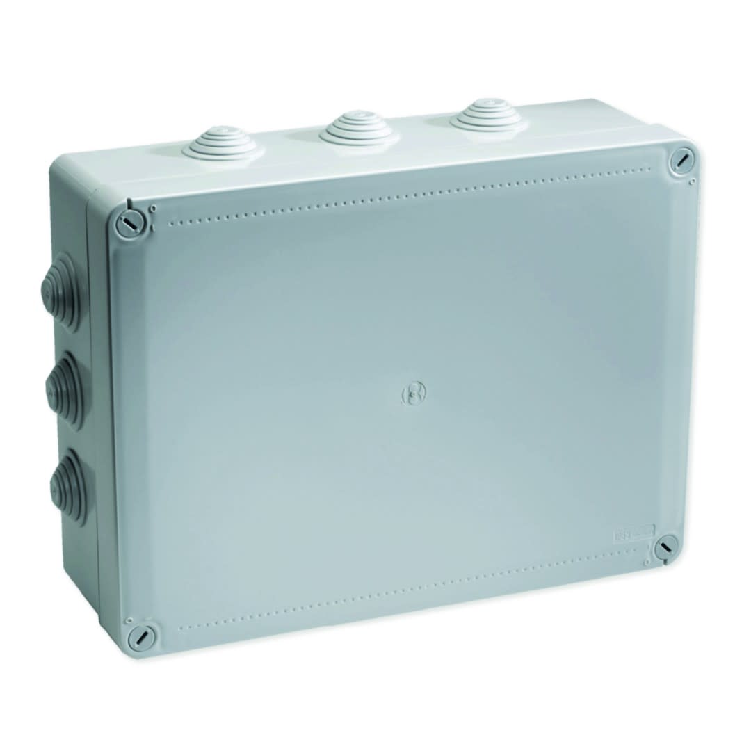Iboco - Boîte de dérivation étanche Pico 380x300 Prof. 120 grise à tétines IP55 960°C