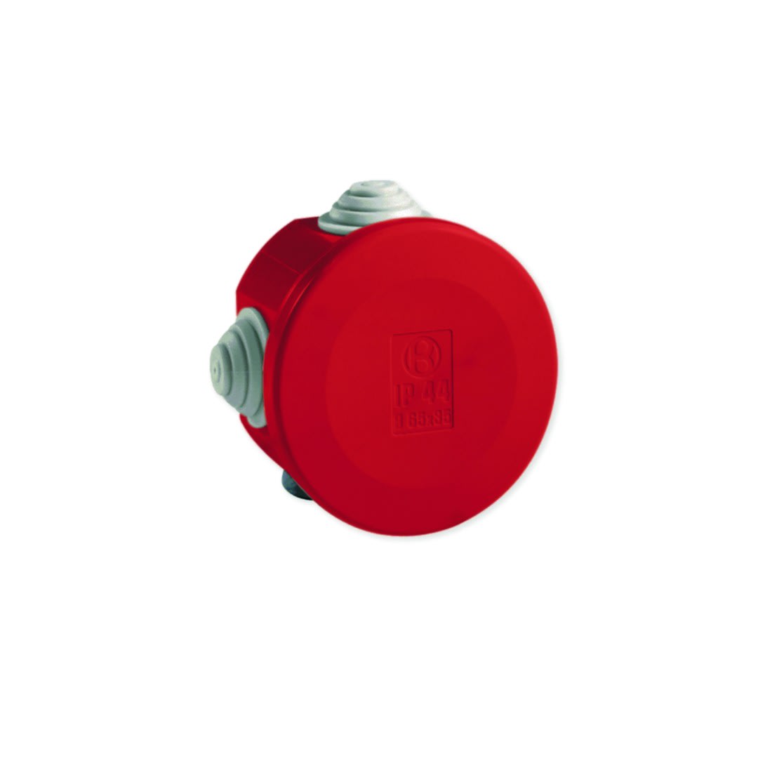 Iboco - Boîte de dérivation étanche Pico diam. 60 Prof. 35 rouge à tétines IP55 960°C