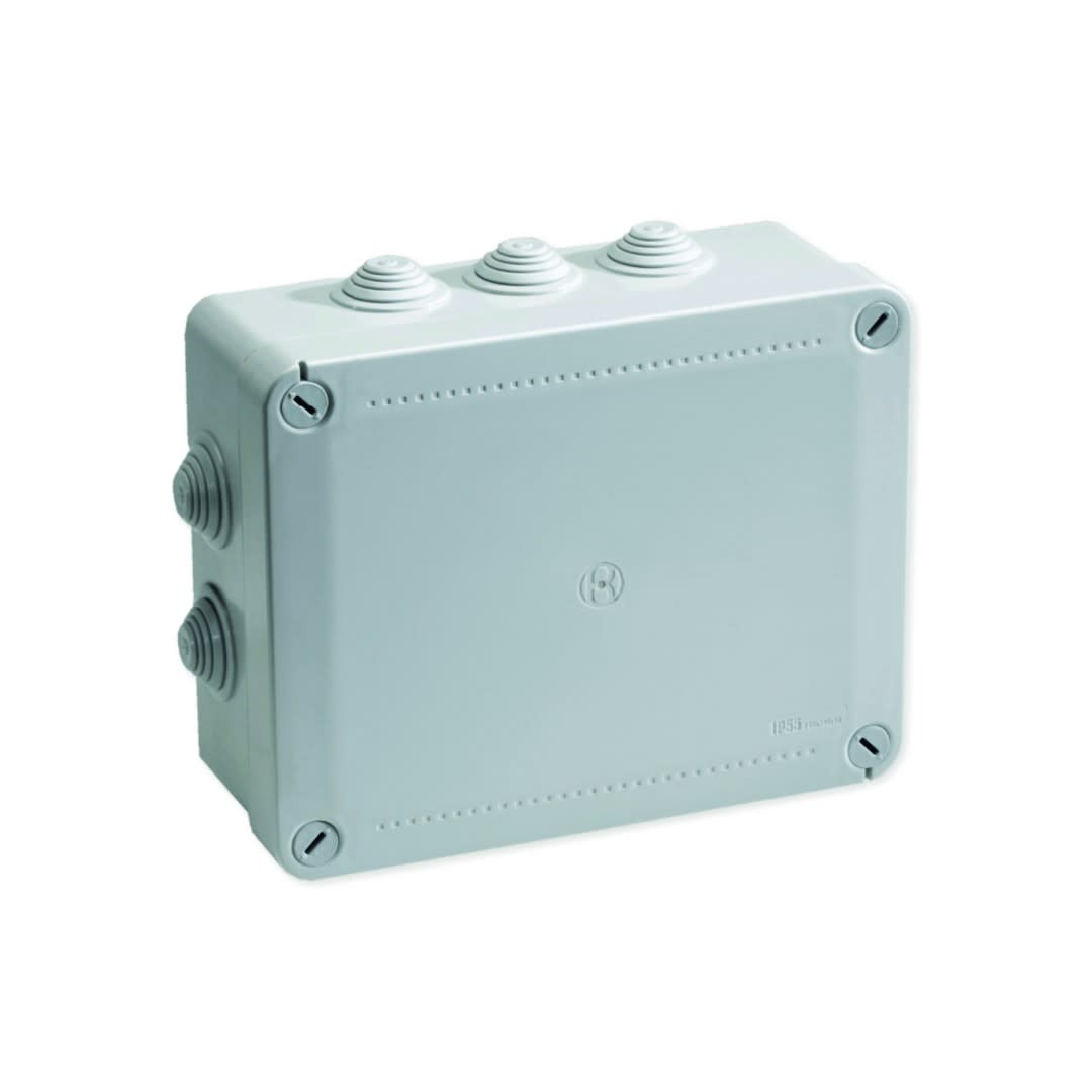 Iboco - Boîte de dérivation étanche Pico 240x190 Prof. 90 grise à tétines IP55 960°C
