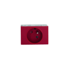 Iboco - Prise TerCia 2 pôles + terre simple détrompée spécial goulotte rouge