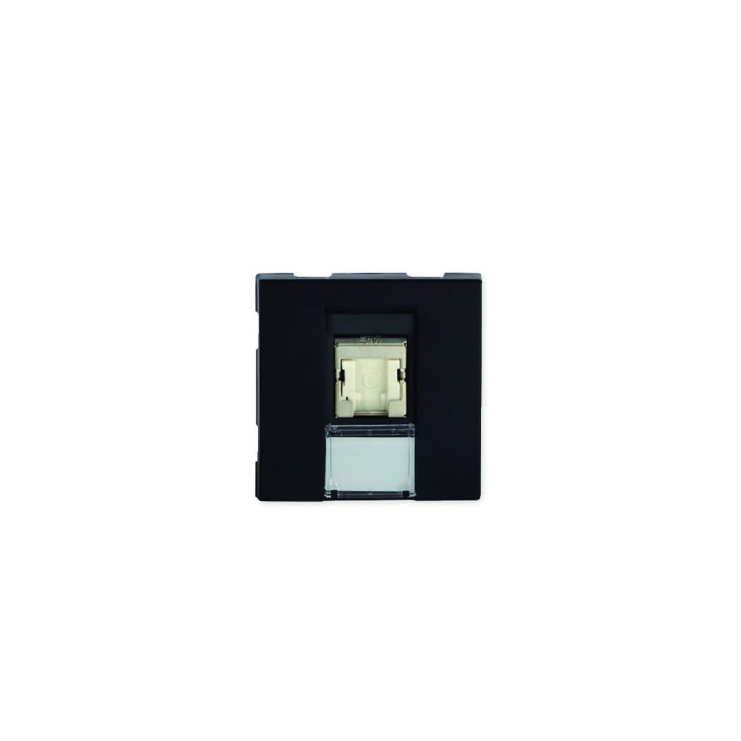 Iboco - Prise TerCia RJ45 Catégorie 6 STP 2 modules noire