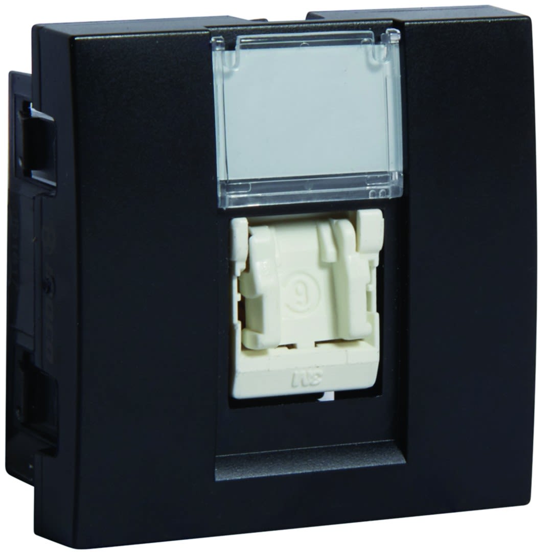 Iboco - Prise TerCia RJ45 Catégorie 6 UTP 2 modules noire