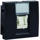 Iboco - Prise TerCia RJ45 Catégorie 6 UTP 2 modules noire