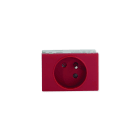 Iboco - Prise TerCia 2 pôles + terre simple spécial goulotte rouge