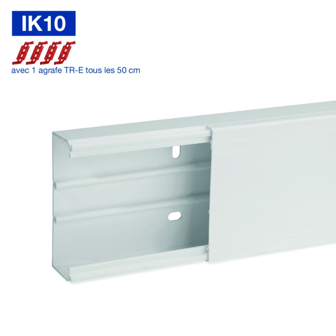 Iboco - Goulotte de distribution cloisonnable TA-G 100x40 1 compartiment blanche
