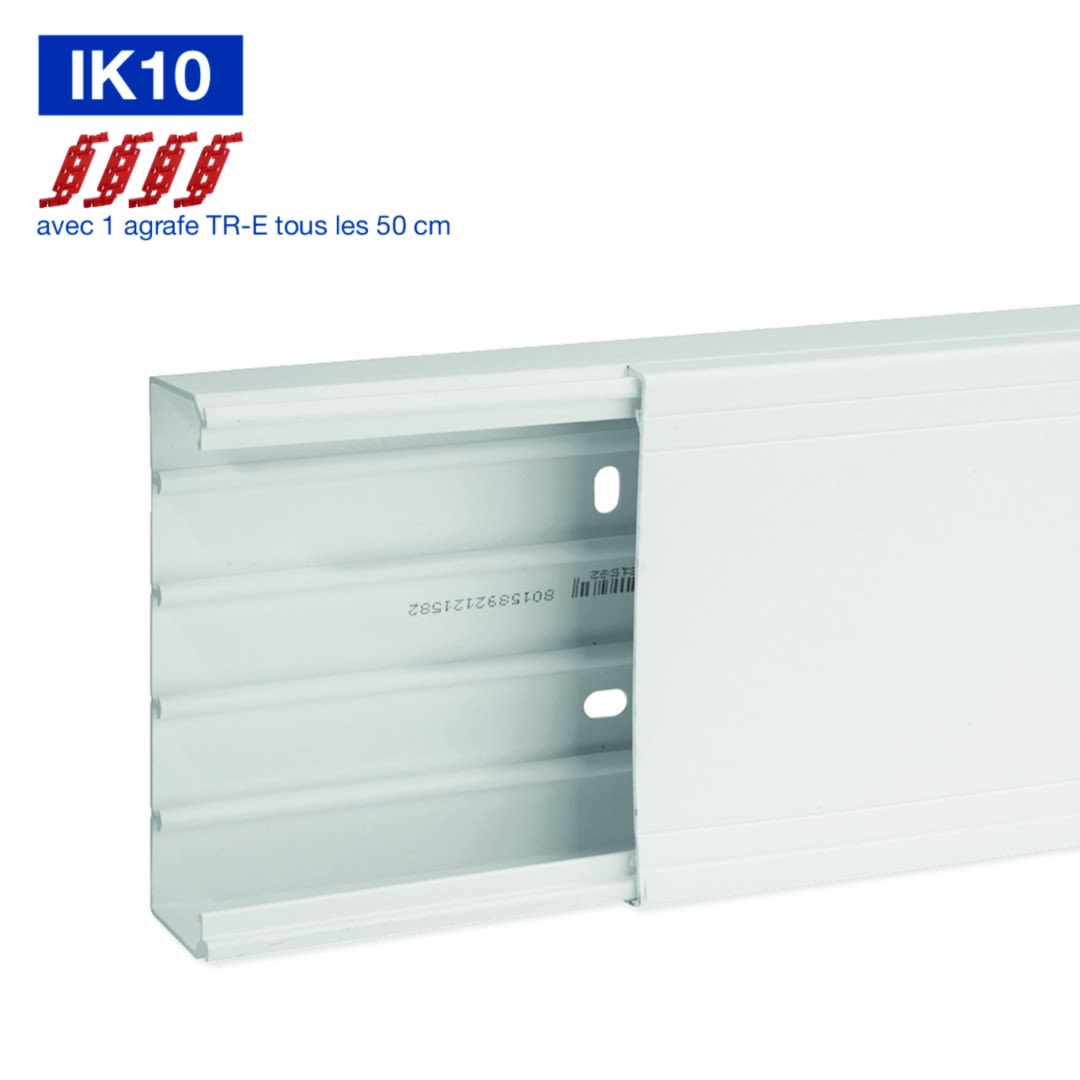 Iboco - Goulotte de distribution cloisonnable TA-G 120x40 1 compartiment blanche