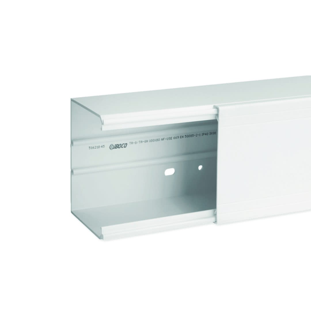 Iboco - Goulotte de distribution cloisonnable TA-G 100x80 1 compartiment blanche