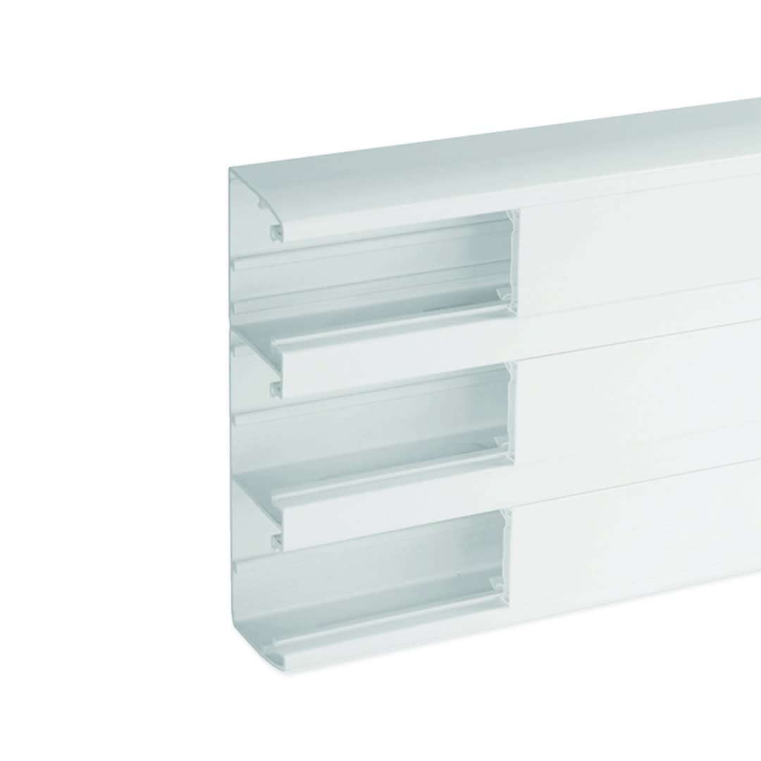 Iboco - Goulotte d'installation clip45 TerCia TA-C45 200x55 3 compartiments blanche