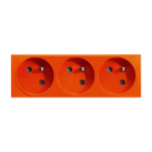 Iboco - Prise TerCia 2 pôles + terre triple spécial goulotte orange