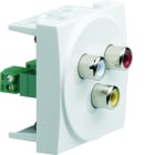 Iboco - Prise TerCia 3RCA audio et vidéo bornier à vis 2 modules blanche