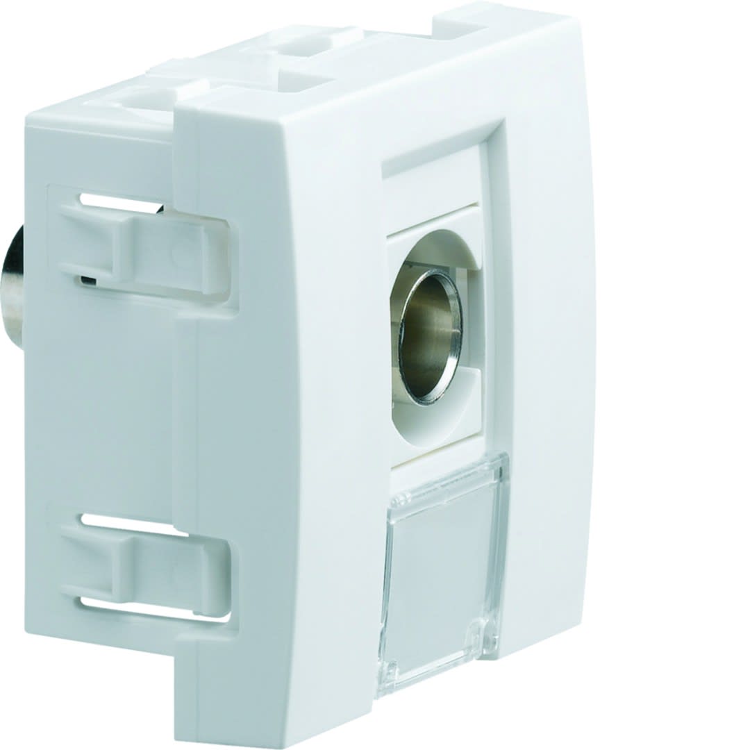 Iboco - Prise TerCia BNC traversante 2 modules blanche