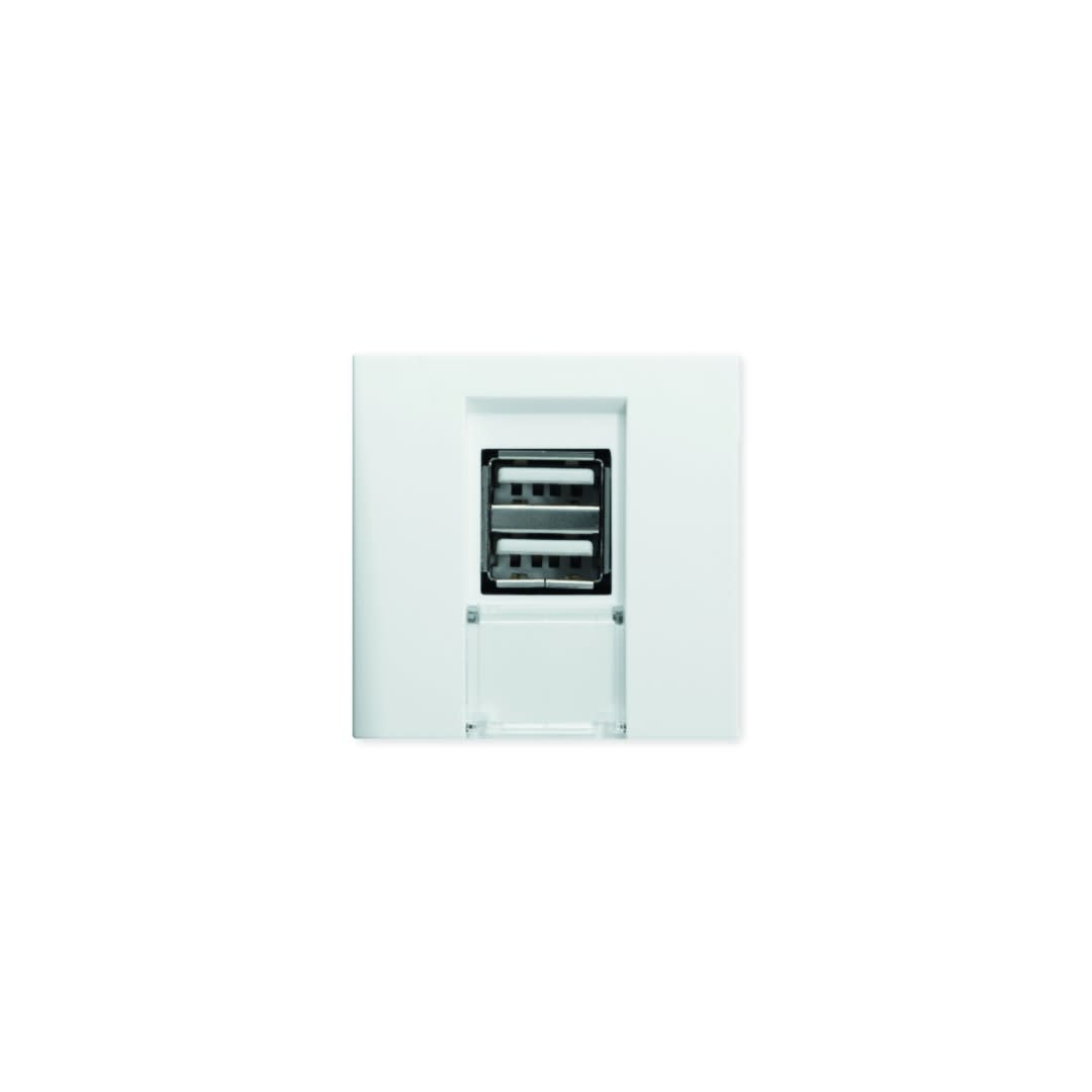 Iboco - Chargeur USB double TerCia 2 modules blanc