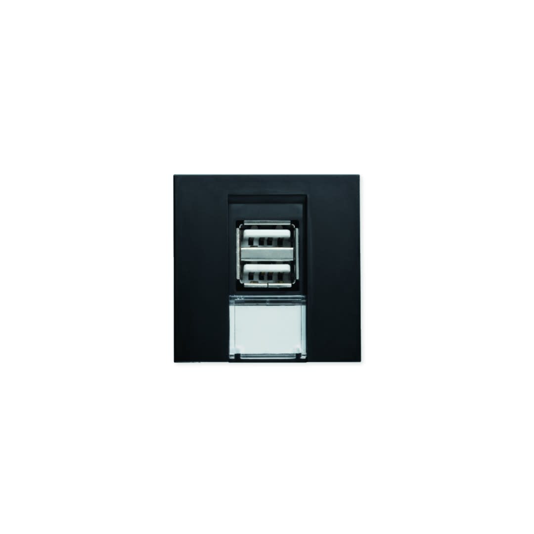 Iboco - Chargeur USB double TerCia 2 modules noir