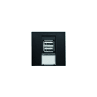 Iboco - Chargeur USB double TerCia 2 modules noir