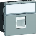 Iboco - Prise Tercia RJ45 simple catégorie 6 FTP 2 modules 90°spéciale EPT alucolor