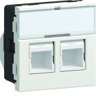 Iboco - Prise Tercia RJ45 double catégorie 6a STP 2 modules 90°spéciale EPT blanc