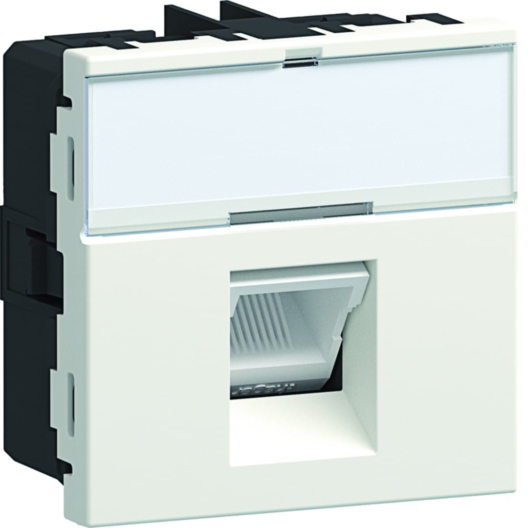 Iboco - Prise Tercia RJ45 simple catégorie 6 FTP 2 modules 45° spéciale EPT blanc