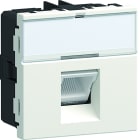 Iboco - Prise Tercia RJ45 simple catégorie 6a STP 2 modules 45° spéciale EPT blanc