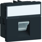 Iboco - Prise Tercia RJ45 simple catégorie 6a STP 2 modules 45°spéciale EPT noir
