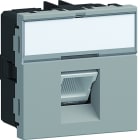 Iboco - Prise Tercia RJ45 simple catégorie 6 FTP 2 modules 45°spéciale EPT alucolor