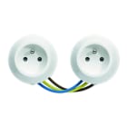 Iboco - Prise Optima double 2 pôles + terre blanche