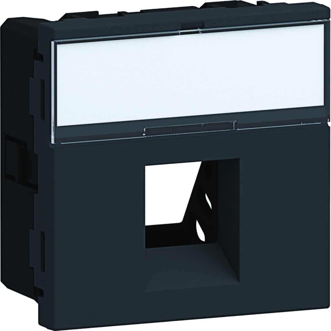 Iboco - Plastron keystone Tercia 1 poste 90° 2 modules spécial EPT noir