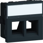 Iboco - Plastron keystone Tercia 2 postes 90° 2 modules spécial EPT noir