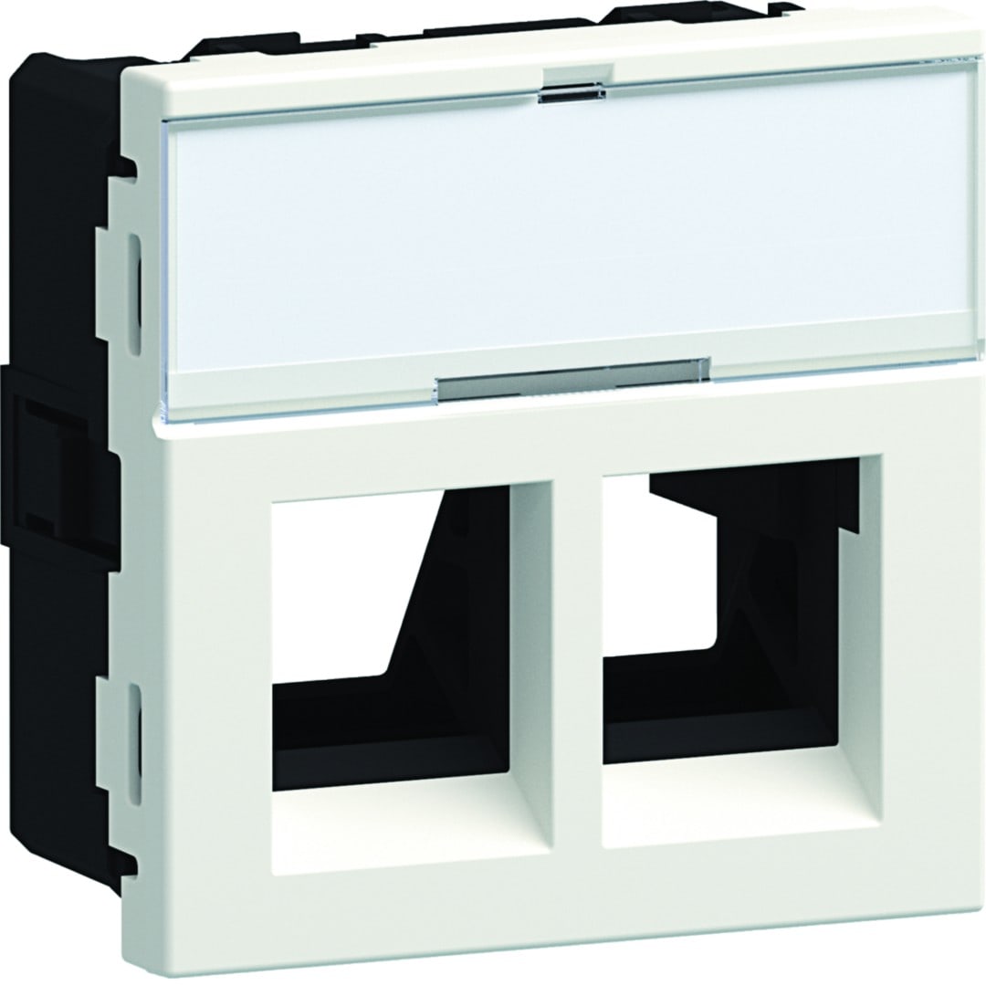 Iboco - Plastron keystone Tercia 2 postes 90° 2 modules spécial EPT blanc