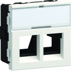 Iboco - Plastron keystone Tercia 2 postes 90° 2 modules spécial EPT blanc