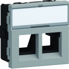 Iboco - Plastron keystone Tercia 2 postes 90° 2 modules spécial EPT alucolor
