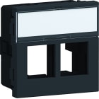 Iboco - Plastron keystone 3M Tercia 2 postes 45° 2 modules spécial EPT noir