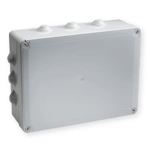 Iboco - Boîte de dérivation étanche Pico 380x300 Prof. 120 grise à tétines IP55 960°C