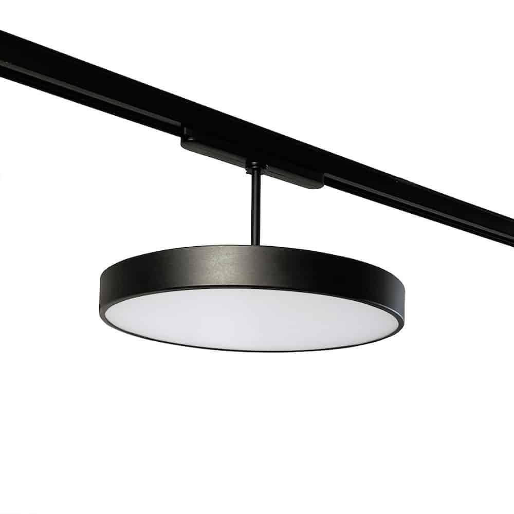 Cubispot - GALA 390 SUSP. 15W 1863Lm 4000°K DIFFUSEUR PRISMATIQUE SUR ADAPTATEURNOIR