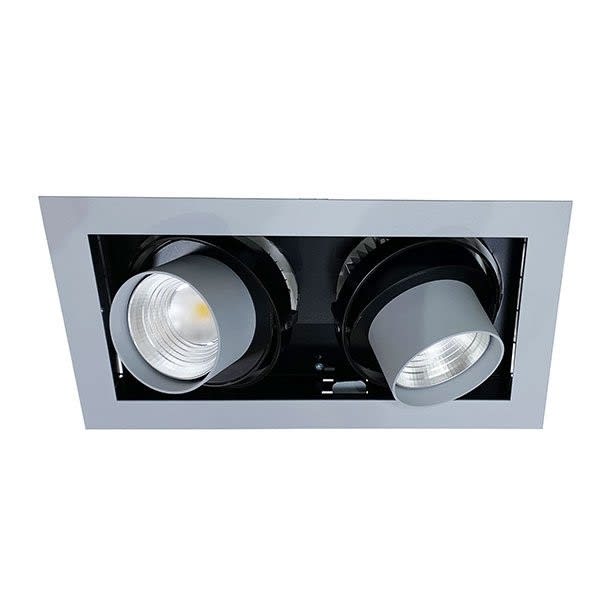 Cubispot - KADRO 2 IRC80 2X19W 2455Lm 4000°K 23° BOITE NOIRE /FACE REHAUSSE ANNEAUX BLANC