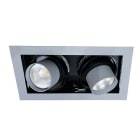 Cubispot - KADRO 2 IRC90 2X45W 5533Lm 4000°K 57° BOITE NOIRE /FACE REHAUSSE ANNEAUX BLANC