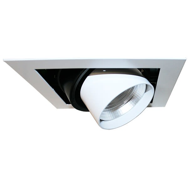 Cubispot - KADRO 1 IRC80 19W 2407Lm 3500°K 23° BOITE NOIRE /FACE REHAUSSE ANNEAUX GRIS