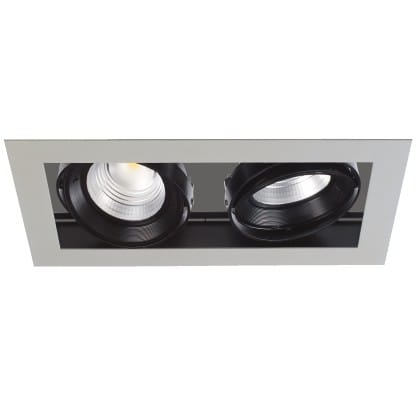 Cubispot - DOMILED 2 LED BOULANGERIE Ø 17 2X40W 3848Lm 49° INT.NOIR /FACE GRISE