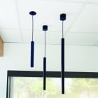 Cubispot - FINGER 250 SUSPENSION IRC80 3W 240 Lm 40° 3000°K + PATERE ENCASTREE NOIR