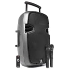 Monacor - Sono portable sur batterie, 15" BT/MP3/USB, 2 micro main UHF - SPJ-PA915