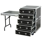 Monacor - Flightcase 19", rack, 5 tiroirs + table - PD-FA6