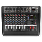 Monacor - Table de mixage amplifiée 2 x 500 W, 8 canaux BT/SD/USB/MP3, multi-effets - AM8A