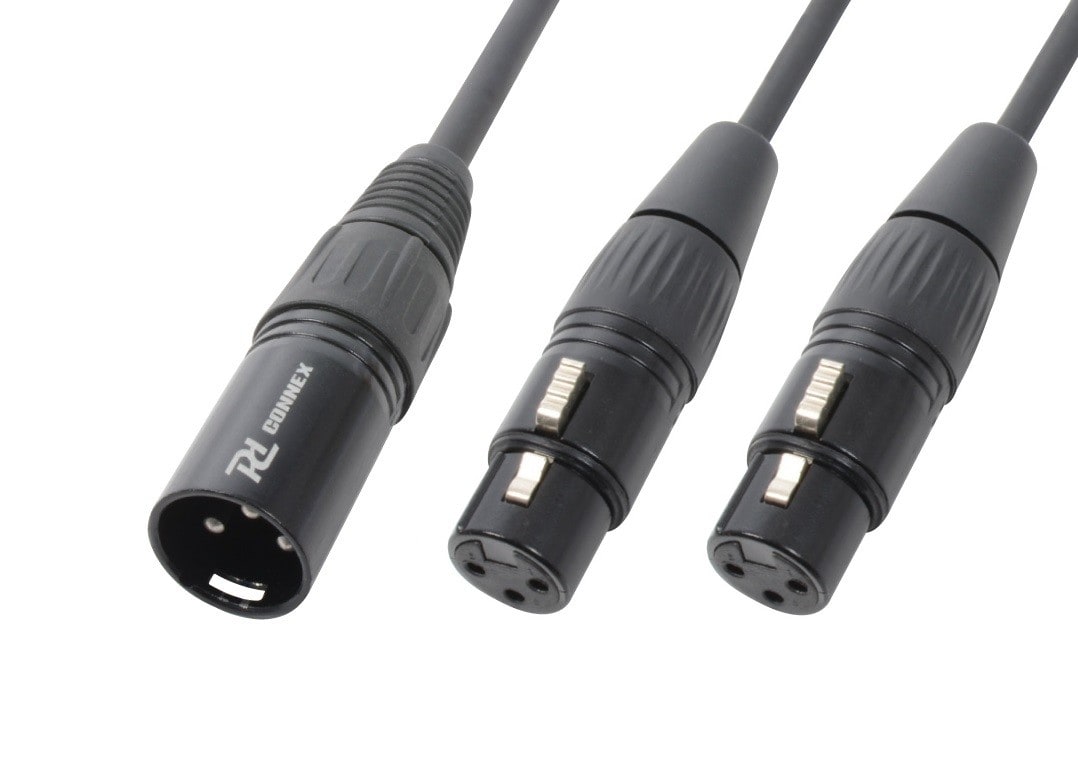 Sodel - Cordon audio XLR en Y, 1 x XLR mâle / 2 x XLR femelle, 0,5 m - CX142